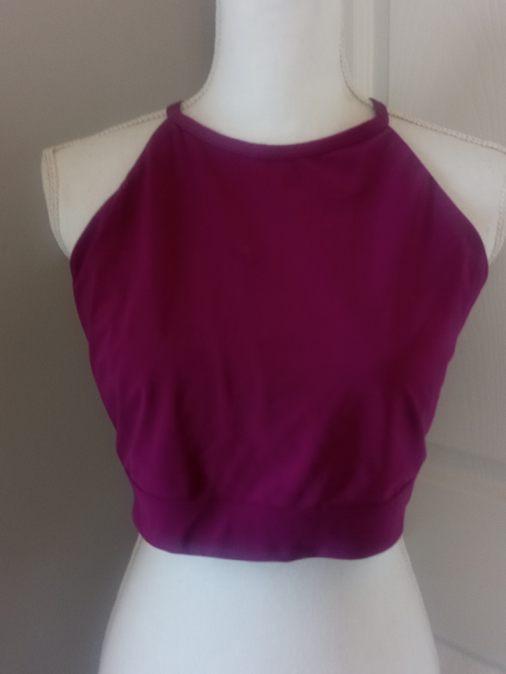 Women’s Magenta Halter Crop Top